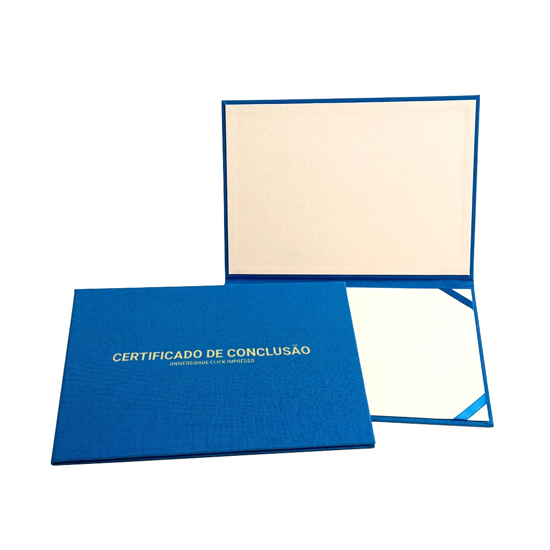 Capa de certificado e certificado com bordas douradas 21x29,7 (1 conjunto)